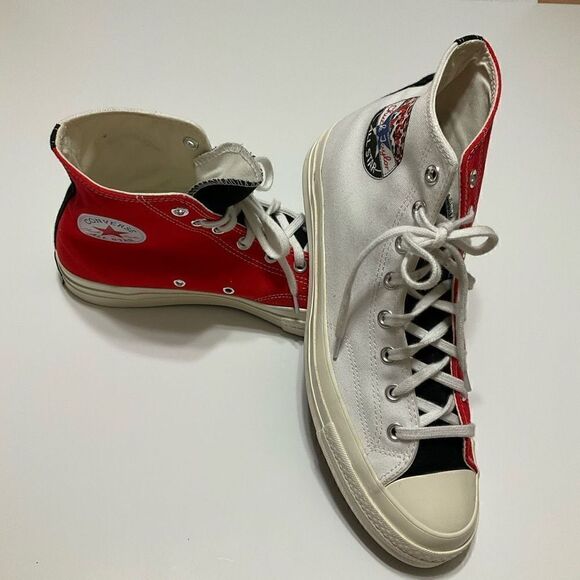 Converse Chuck ‘Logo Play’ White Rush Blue Hi Tops. Awesome! Unisex M 11.5, W9.5 - Picture 4 of 16